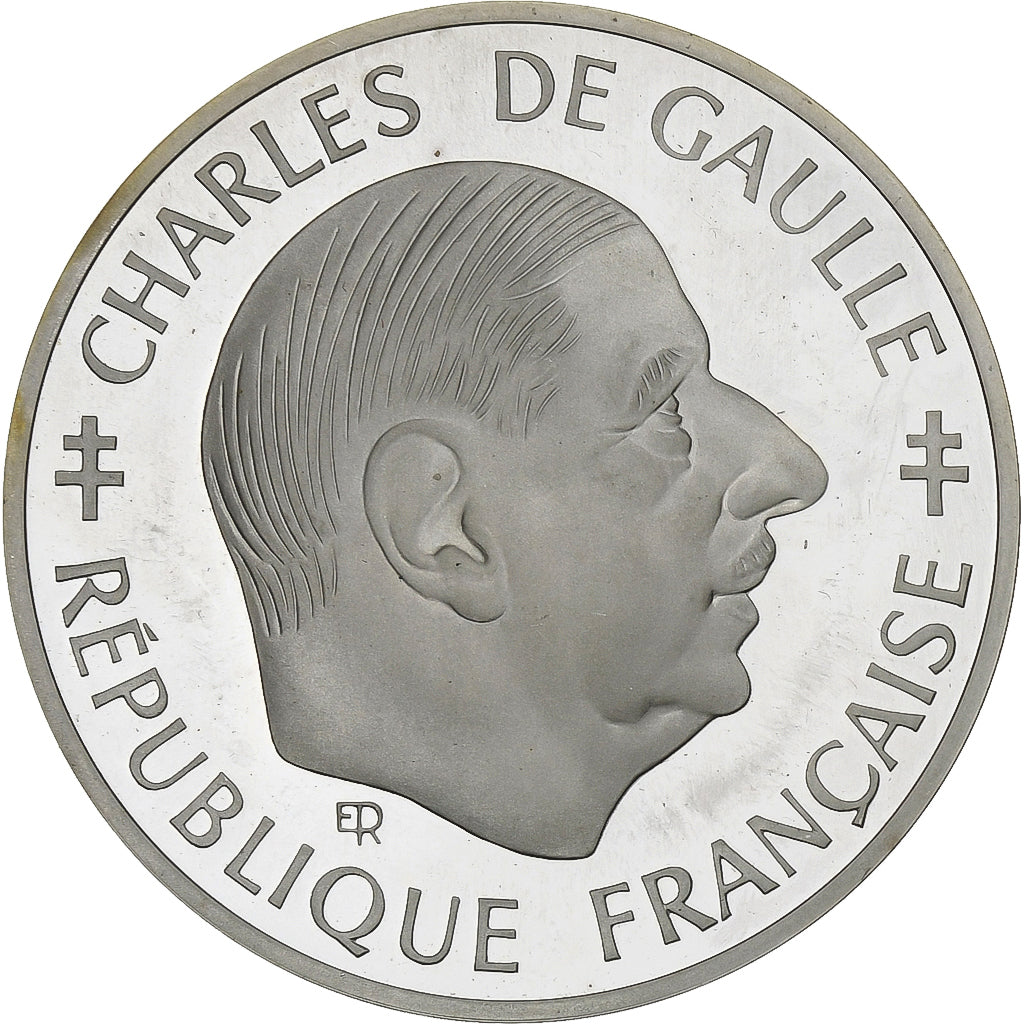 Francia, Franc, Charles de Gaulle, Charles De Gaulle, 1988, Paris, Argento, FDC