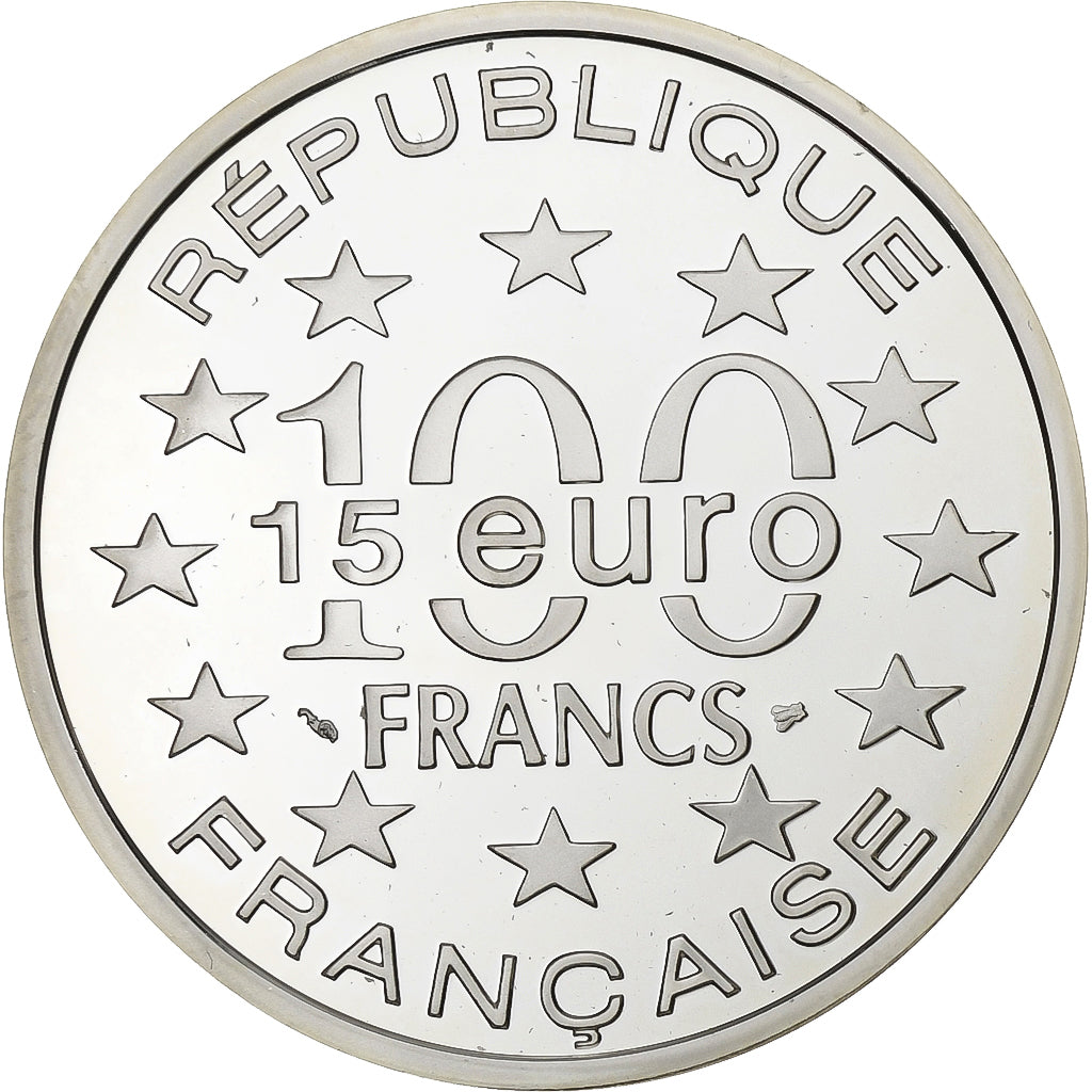 France, 100 Francs-15 Euro, Rock of Cashel (Irlande), 1997, Paris, Argent, FDC