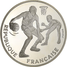 France, 100 Francs, FIBA, basket-ball, 1991, Paris, Silver, MS(65-70), KM:991