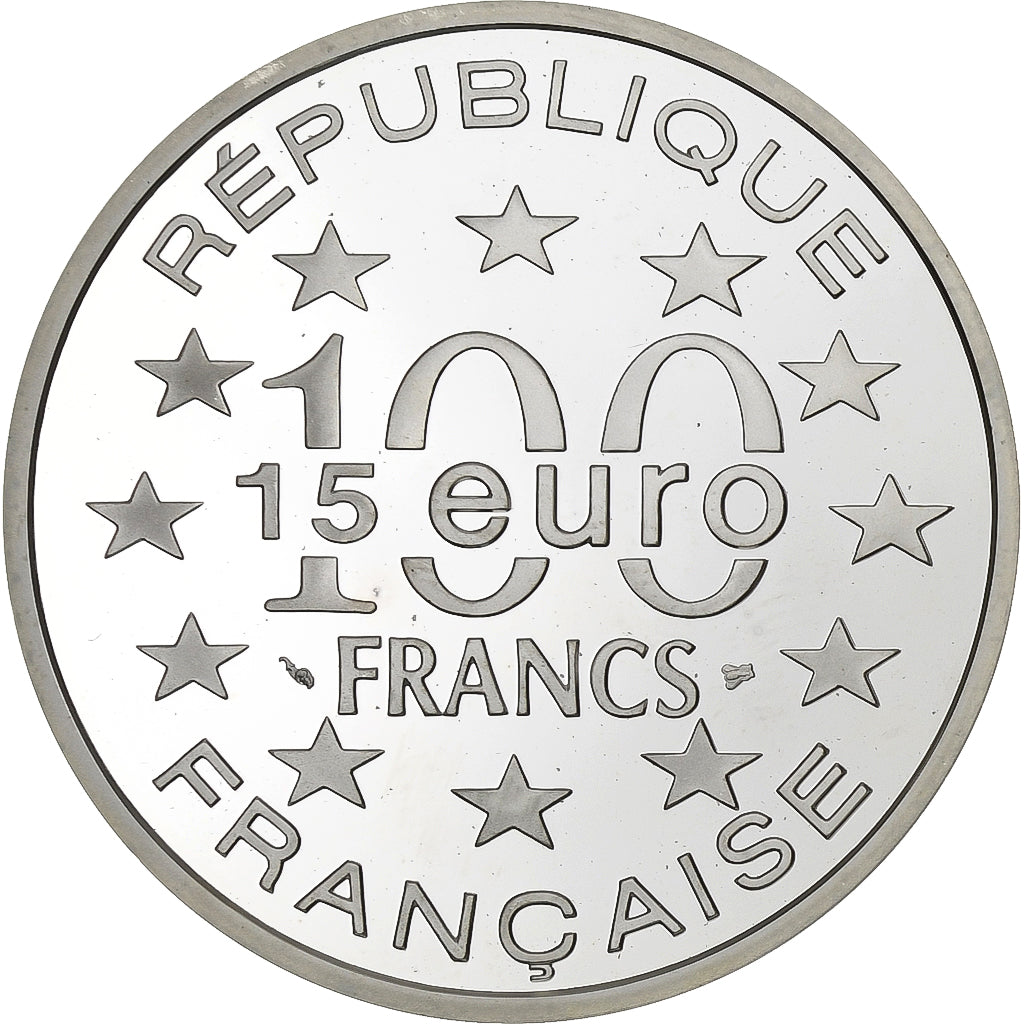 Francja, 100 Francs-15 Euro, Magere Brug, Amsterdam, 1996, Paris, Srebro