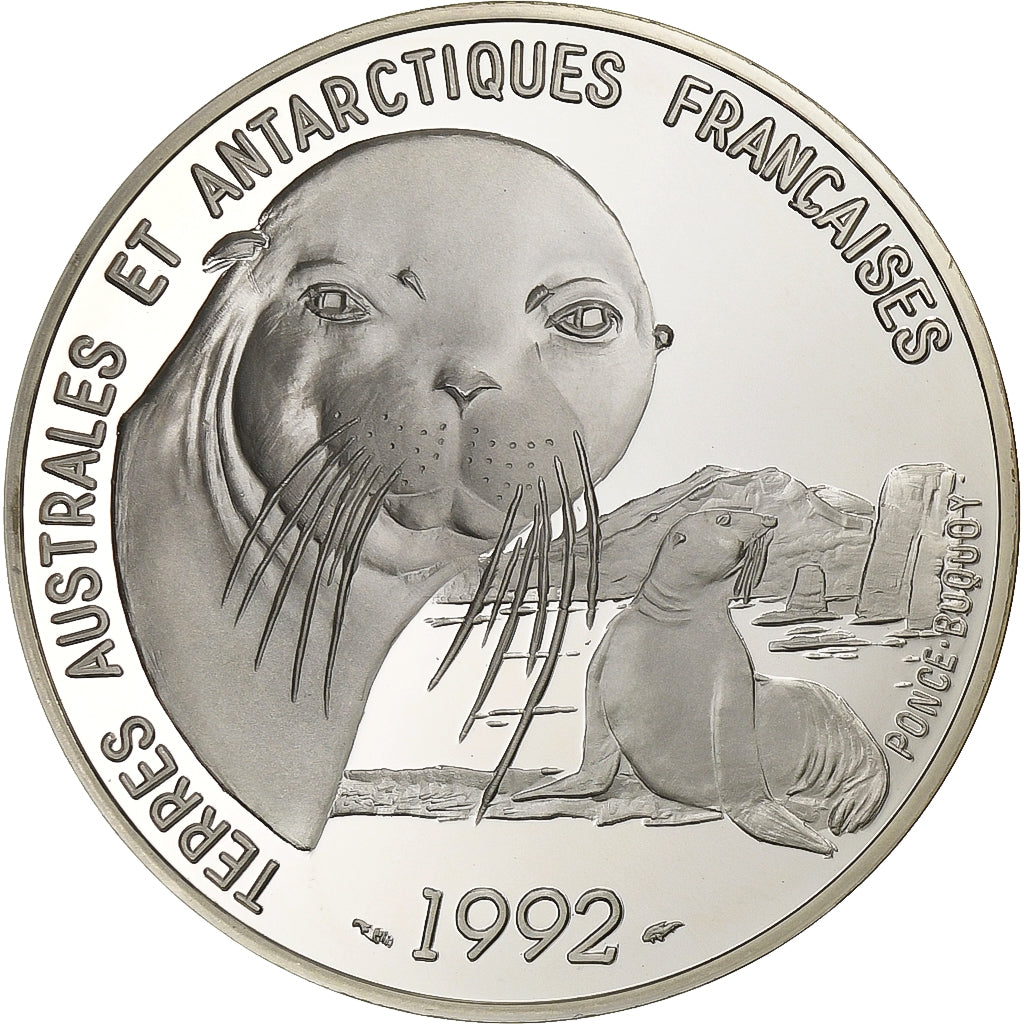 France, 100 Francs, Dumont D'Urville, 1992, Paris, Silver, MS(65-70), KM:1010