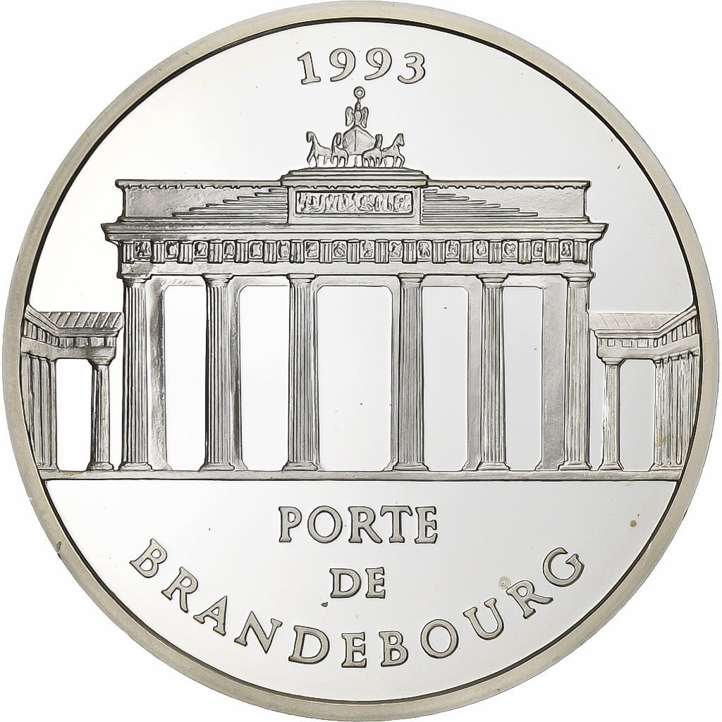 Francia, 100 Francs-15 Ecus, Porte de Brandebourg, 1993, Paris, Plata, FDC