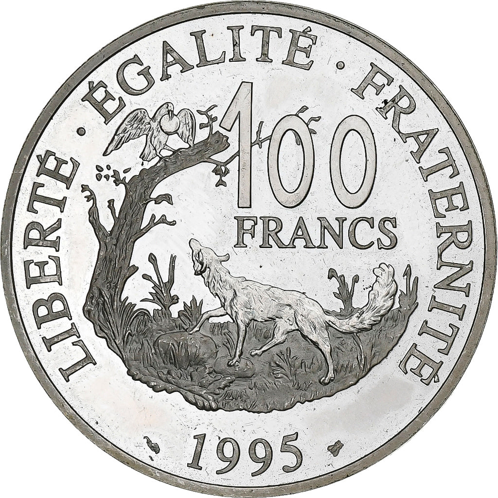 Francia, 100 Francs, Jean de la Fontaine, 1995, Paris, Plata, FDC, KM:1136
