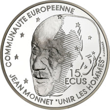 France, 100 Francs-15 Ecus, Jean Monnet, 1992, Paris, Silver, MS(65-70), KM:1012