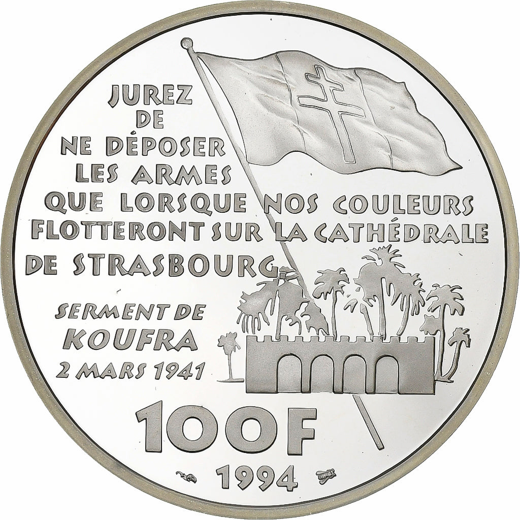 França, 100 Francs, Philippe Leclerc de Hauteclocque, 1994, Paris, Prata