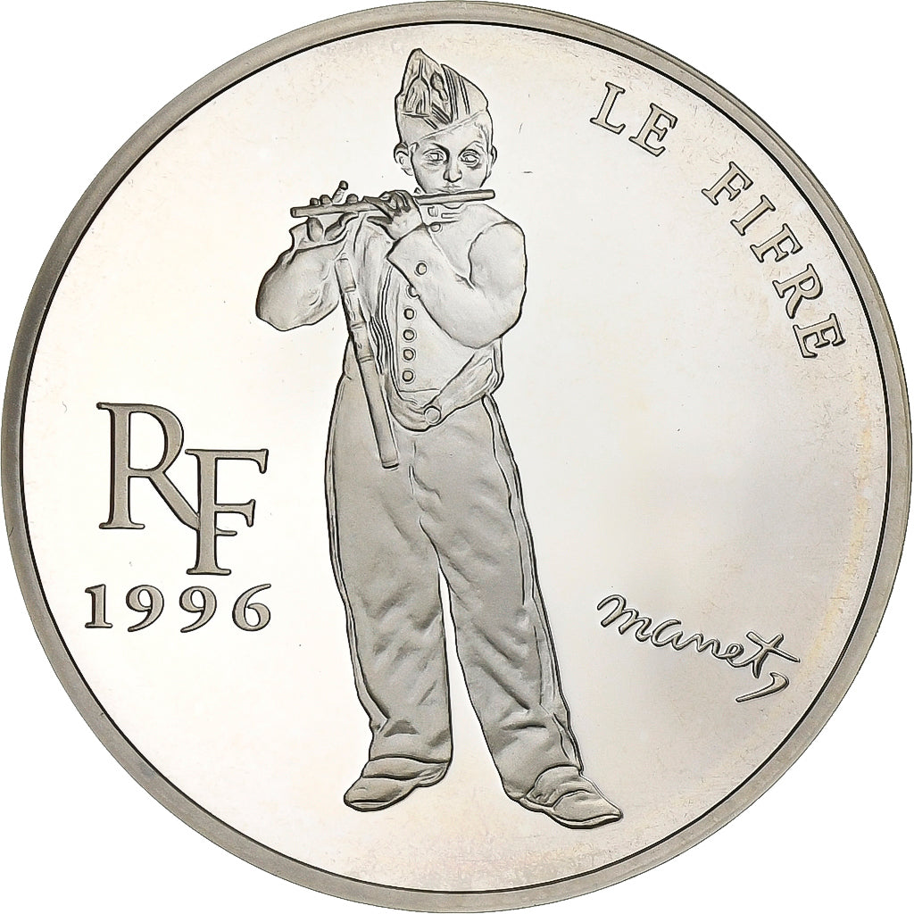 Frankreich, 10 Francs-1.5 Euro, Manet, Le Fifre, 1996, Paris, Silber, STGL