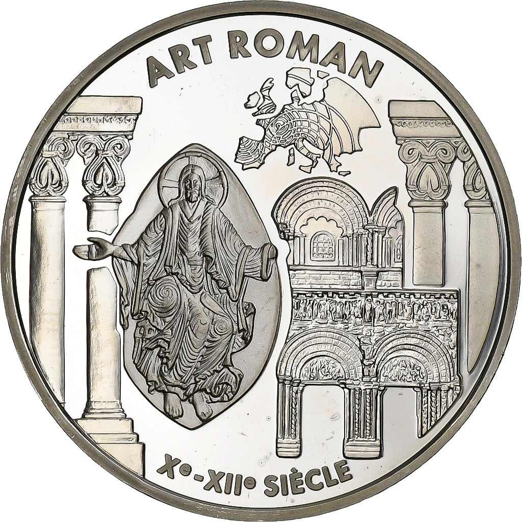 France, 6.55957 Francs, Art Roman, 1999, Paris, Proof, Silver, MS(65-70)