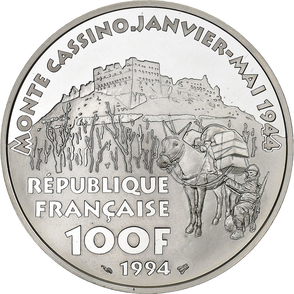 France, 100 Francs, Maréchal Juin, 1994, Paris, Silver, MS(65-70), KM:1041