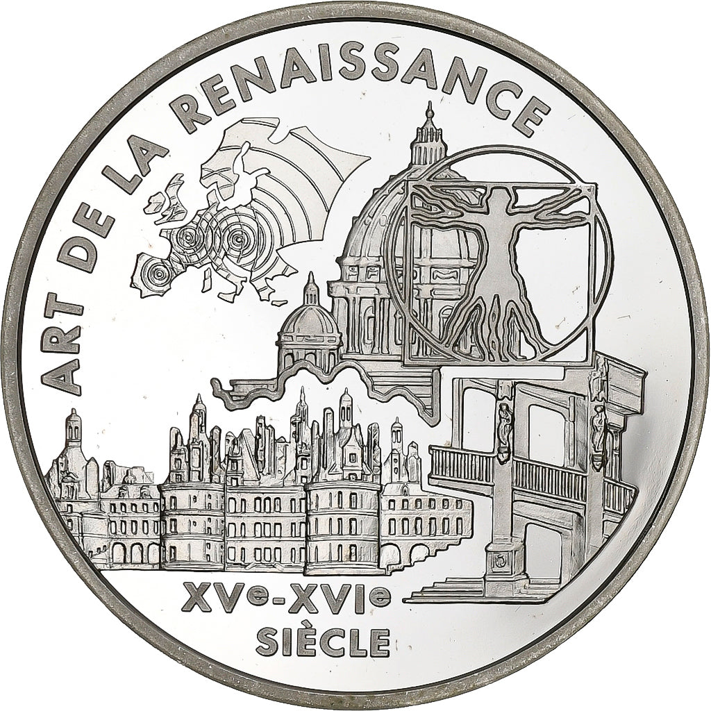 França, 6.55957 Francs, Art de la Renaissance, 2000, Paris, Prata, MS(65-70)