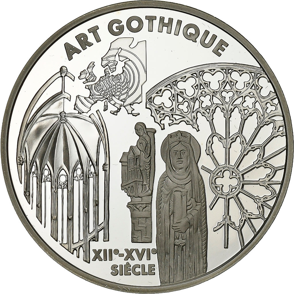 França, 6.55957 Francs, Art gothique, 1999, Paris, Proof, Prata, MS(65-70)