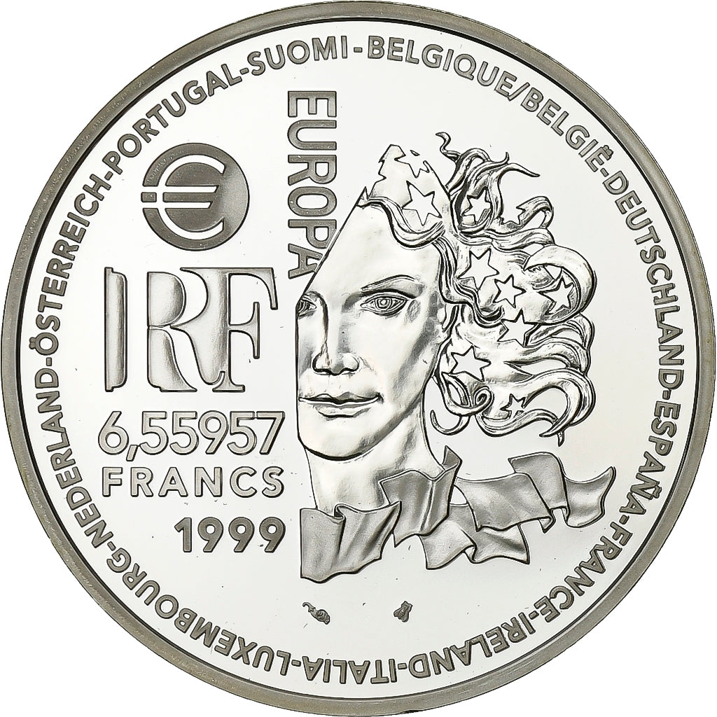 França, 6.55957 Francs, Art gothique, 1999, Paris, Proof, Prata, MS(65-70)