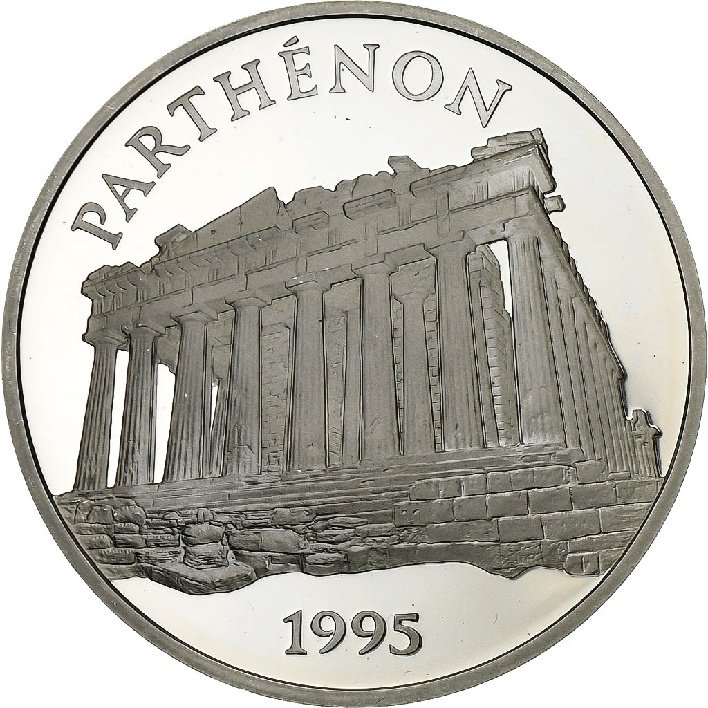 France, 100 Francs-15 Ecus, Greece, Parthenon, 1995, Paris, Silver, MS(65-70)