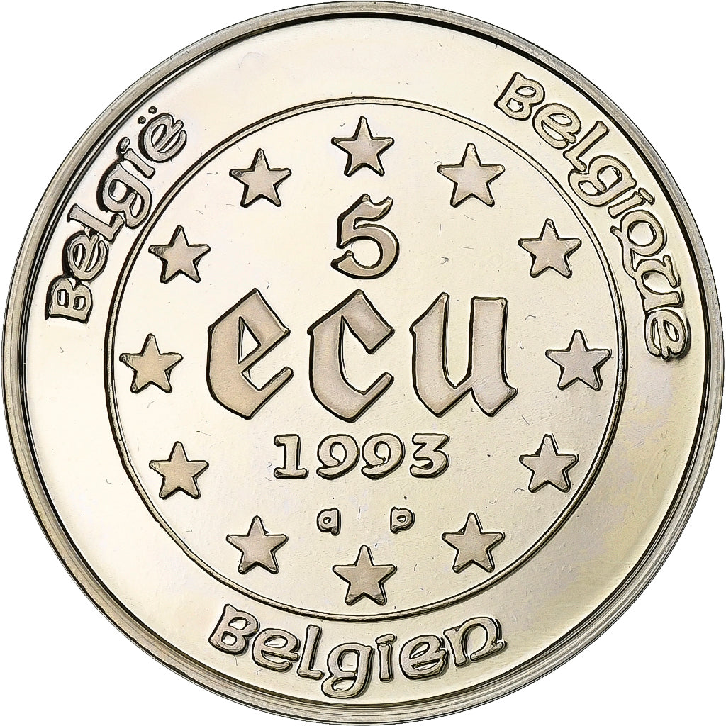 Belgium, Baudouin I, 5 Ecu, 1993, Bruxelles, Proof, Silver, MS(65-70), KM:185