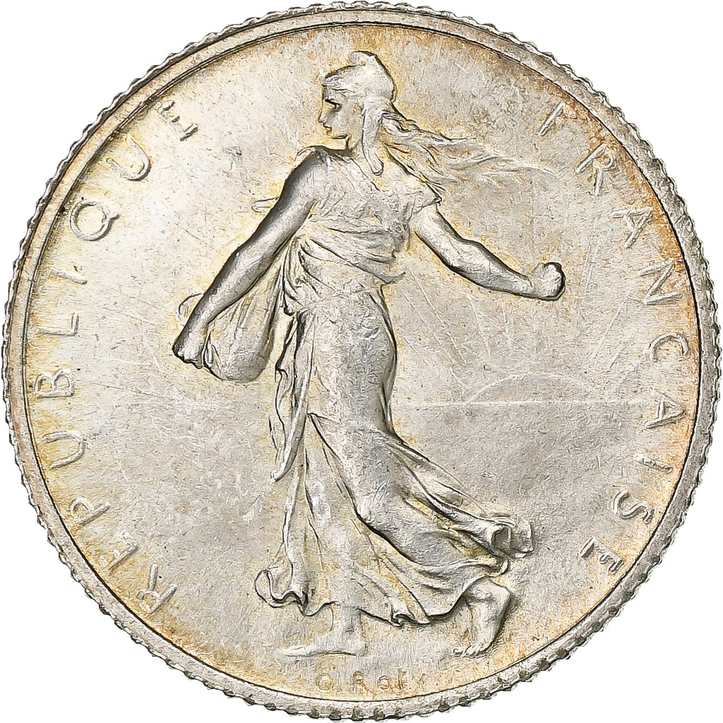 France, Franc, Semeuse, 1915, Paris, Silver, AU(55-58), Gadoury:467, KM:844.1