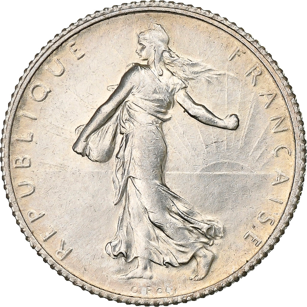 Francja, Franc, Semeuse, 1917, Paris, Srebro, AU(55-58), Gadoury:467, KM:844.1