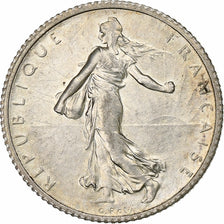 France, Franc, Semeuse, 1918, Paris, Silver, AU(55-58), Gadoury:467, KM:844.1