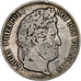 Francja, Louis Philippe I, 5 Francs, 1837, Rouen, Srebro, VF(30-35)