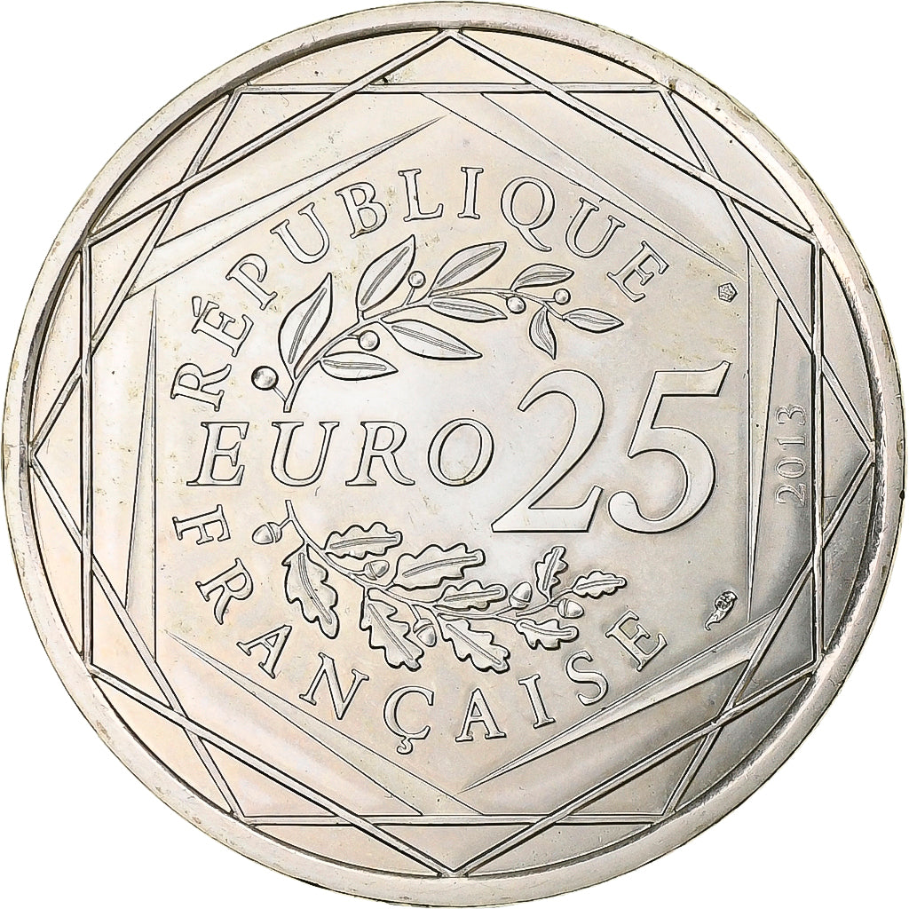 Francja, 25 Euro, Justice, 2013, Srebro, AU(55-58), Gadoury:EU 648