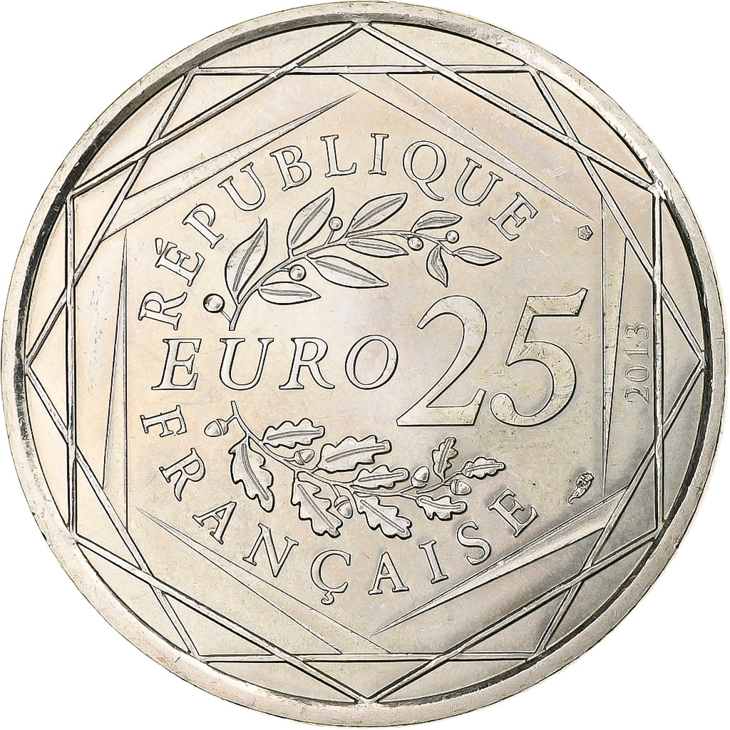 France, 25 Euro, Laïcité, 2013, Silver, AU(55-58), Gadoury:EU 649.