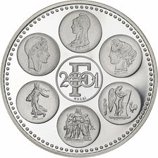 France, Medal, Coq, Fin du Cours Légal du Franc, 2002, Silver, Proof, MS(65-70)
