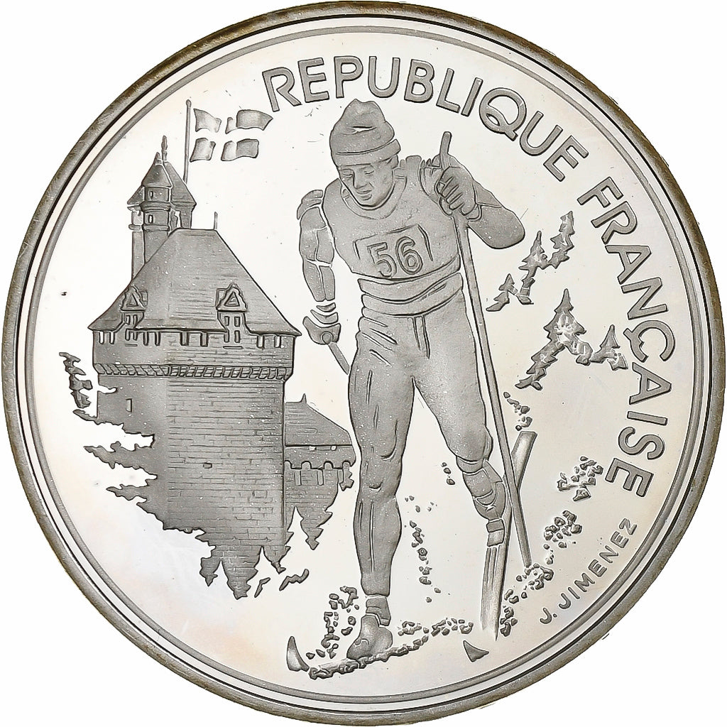 Francia, 100 Francs, 1992 Olympics, Albertville, Cross-country Skiing, 1991