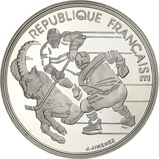 France, 100 Francs, 1992 Olympics, Albertville, Hockey, 1991, Paris, Silver