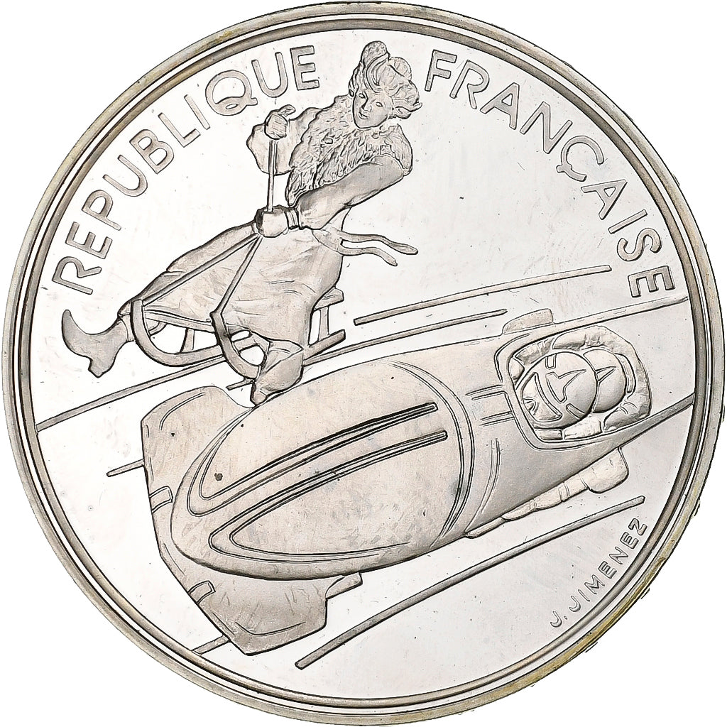 France, 100 Francs, 1992 Olympics, Albertville, Bobsledding, 1990, Paris