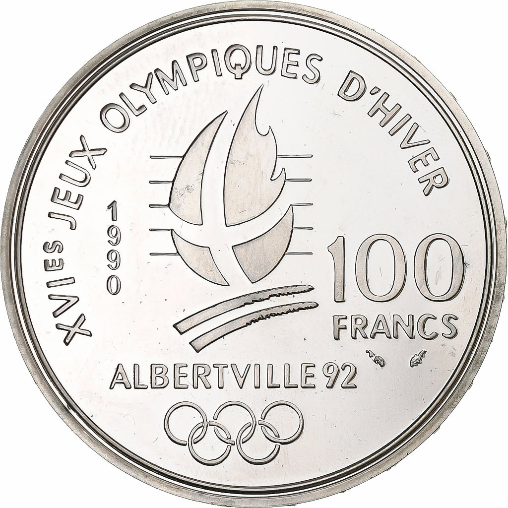 France, 100 Francs, 1992 Olympics, Albertville, Bobsledding, 1990, Paris