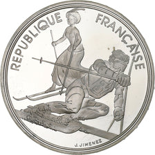 France, 100 Francs, 1992 Olympics, Albertville, Slalom Skiing, 1990, Paris