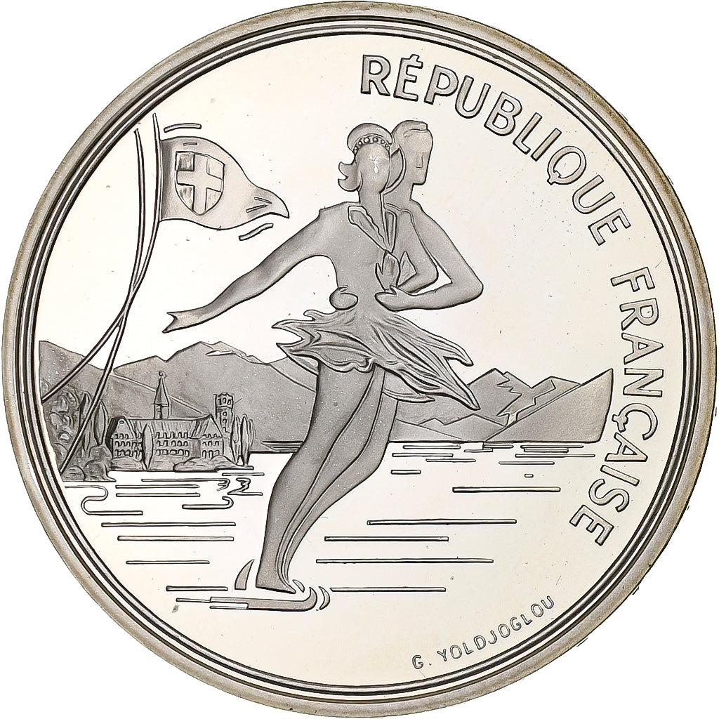 France, 100 Francs, 1992 Olympics, Albertville, Ice Skating, 1989, Paris