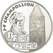 France, 10 Francs, Champollion, 1998, Paris, Silver, MS(63), KM:1205
