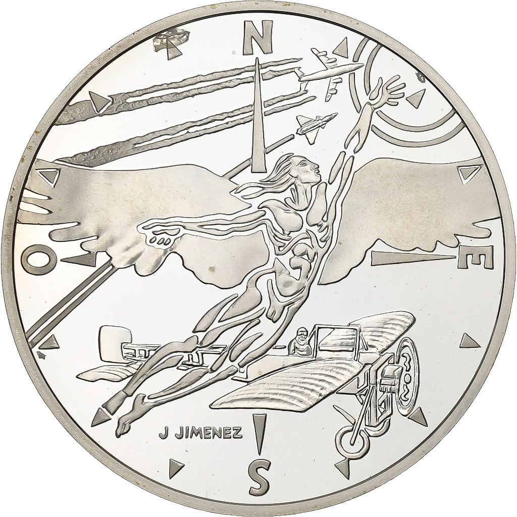 France, XXth Century-Flight, 10 Francs, 2000, Paris, Silver, VF(20-25), KM:1220
