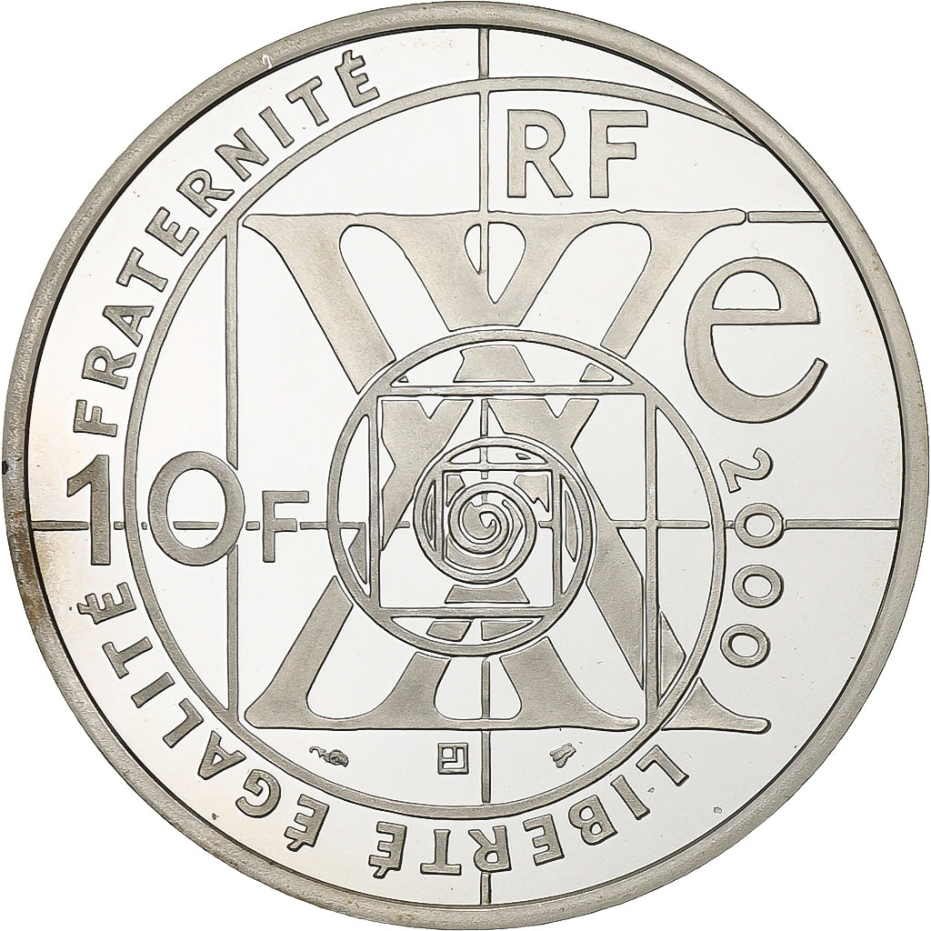 France, XXth Century-Flight, 10 Francs, 2000, Paris, Silver, VF(20-25), KM:1220