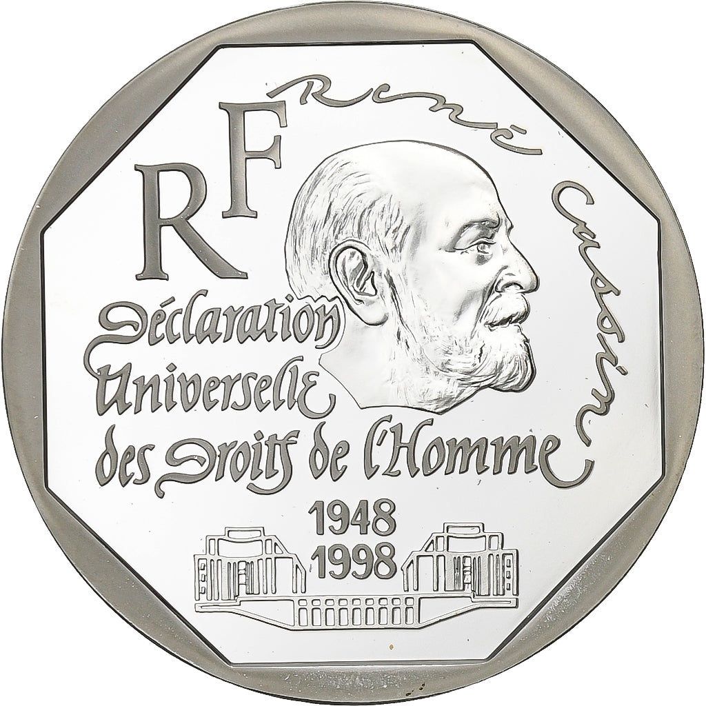 France, 100 Francs, Déclaration des Droits de l'Homme, 1998, Paris, Silver