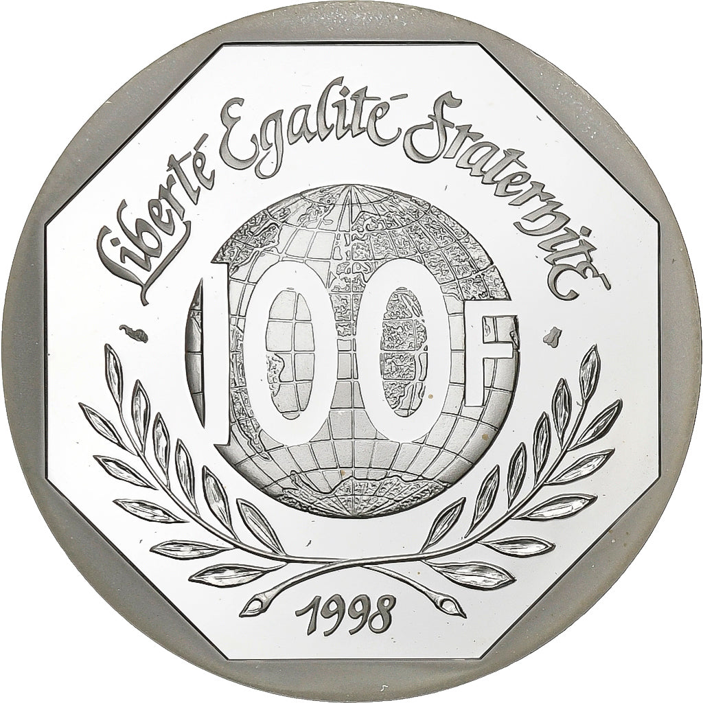 France, 100 Francs, Déclaration des Droits de l'Homme, 1998, Paris, Silver