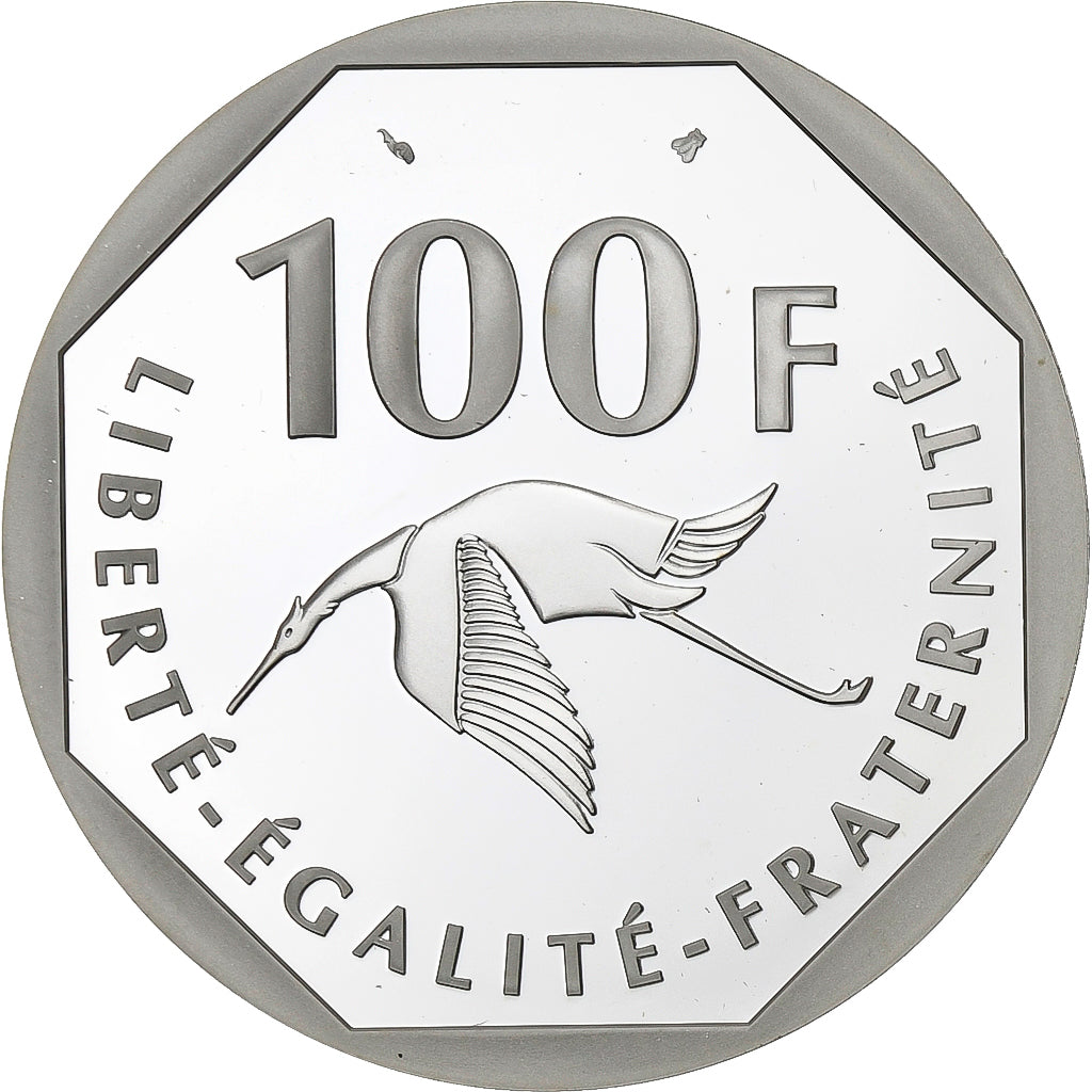 France, 100 Francs, Georges Guynemer, 1997, Paris, Silver, MS(63), KM:1196