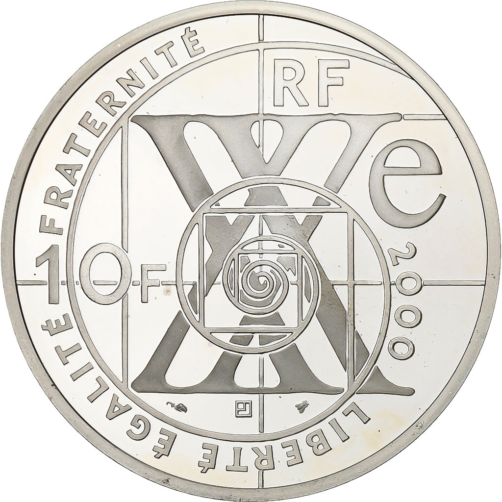Frankreich, 10 Francs, XXth Century- Communications, 2000, Paris, Silber, UNZ