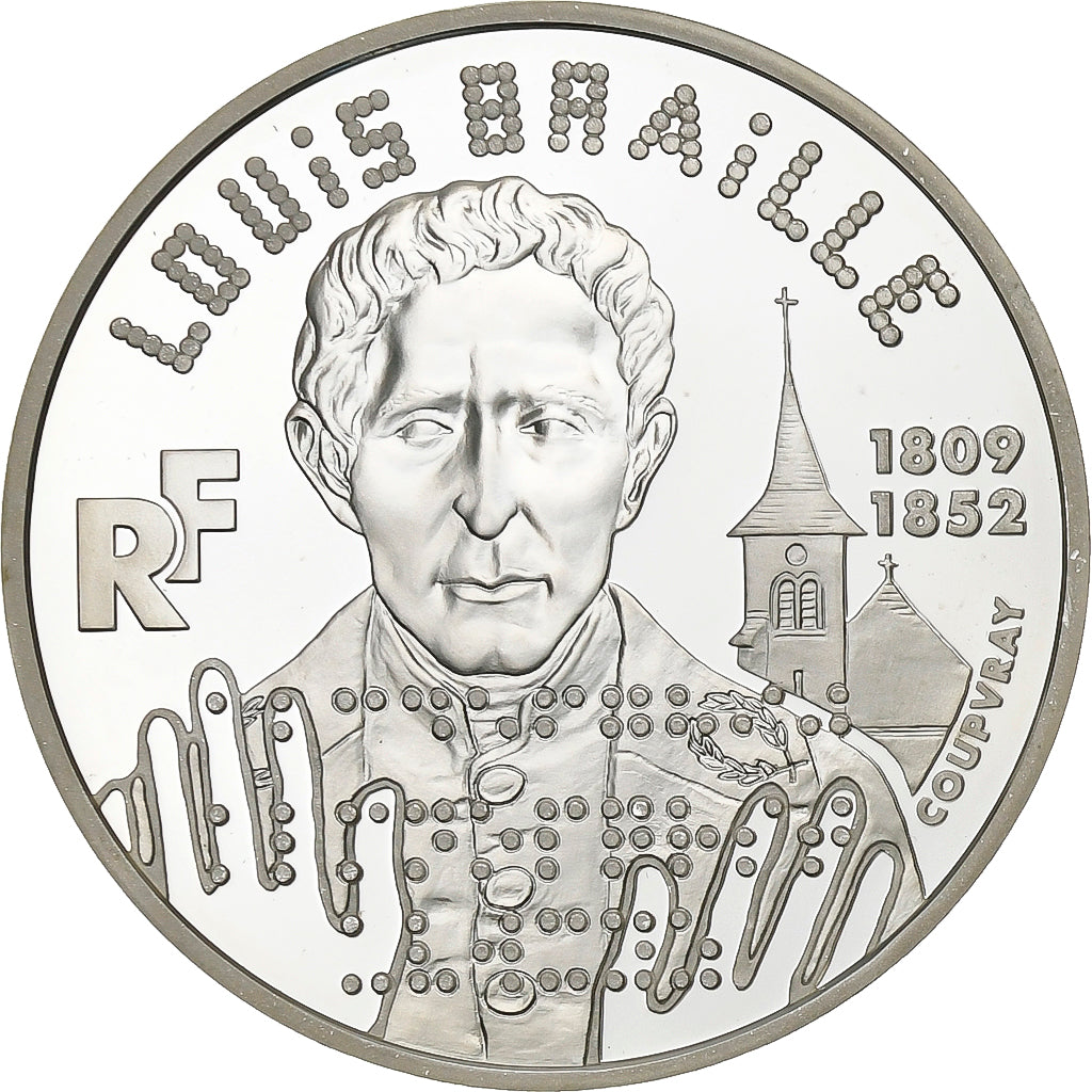 Francia, 100 Francs, Louis Braille, 1999, Paris, Argento, SPL, KM:1295