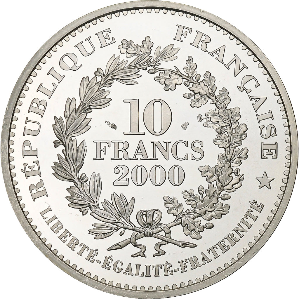 France, 10 Francs, Marianne, 2000, Paris, Silver, MS(63), KM:1971