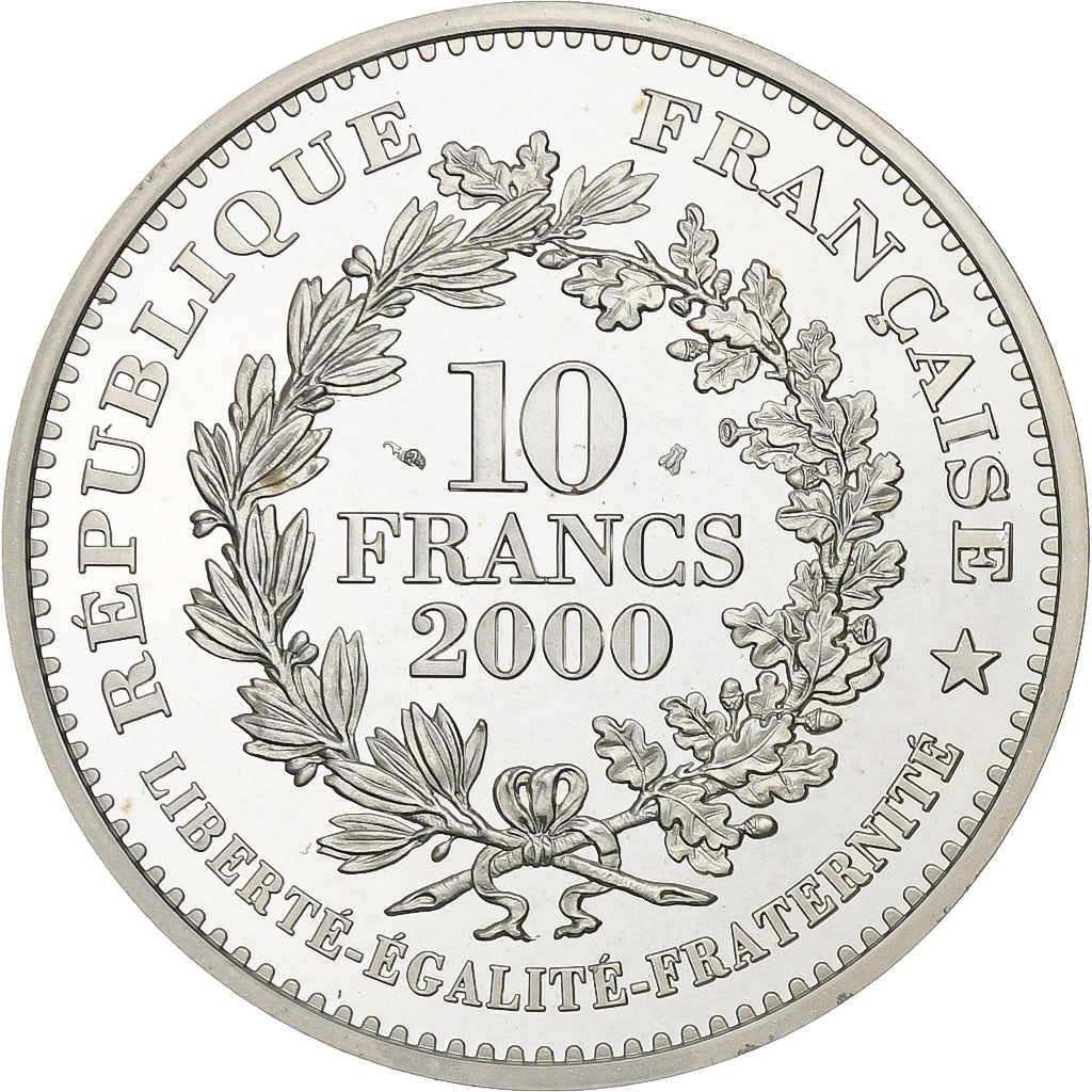 France, 10 Francs, Pièce d'Histoire Charlemagne, 2000, Paris, Silver, MS(63)