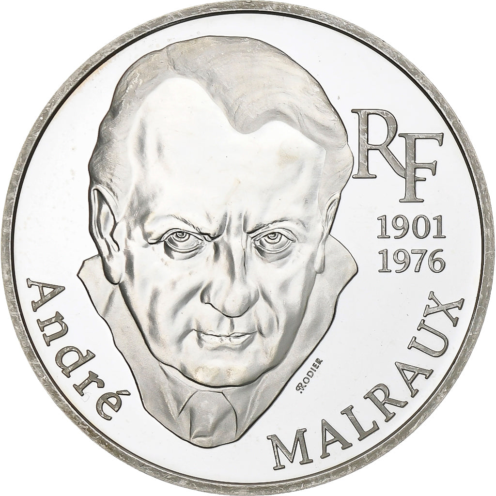France, 100 Francs, André Malraux, 1997, Paris, Silver, MS(63), KM:1952