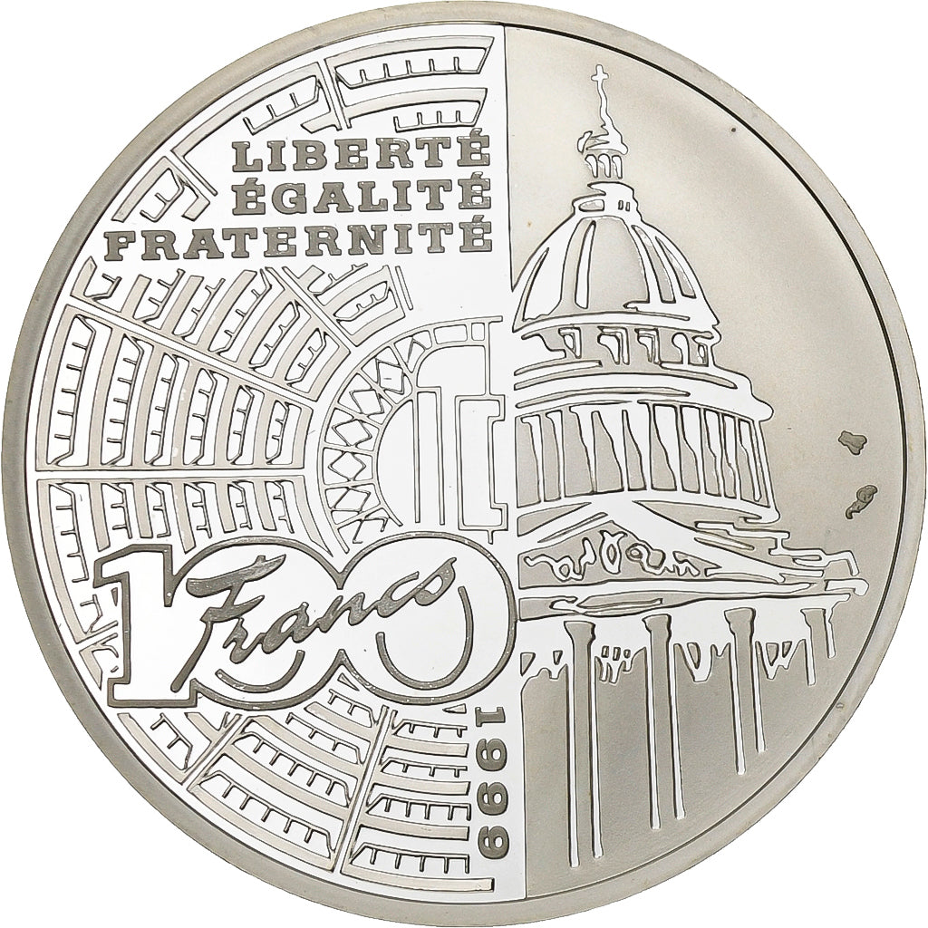 France, 100 Francs, Jean Jaurès, 1999, Paris, Argent, SPL, KM:1296