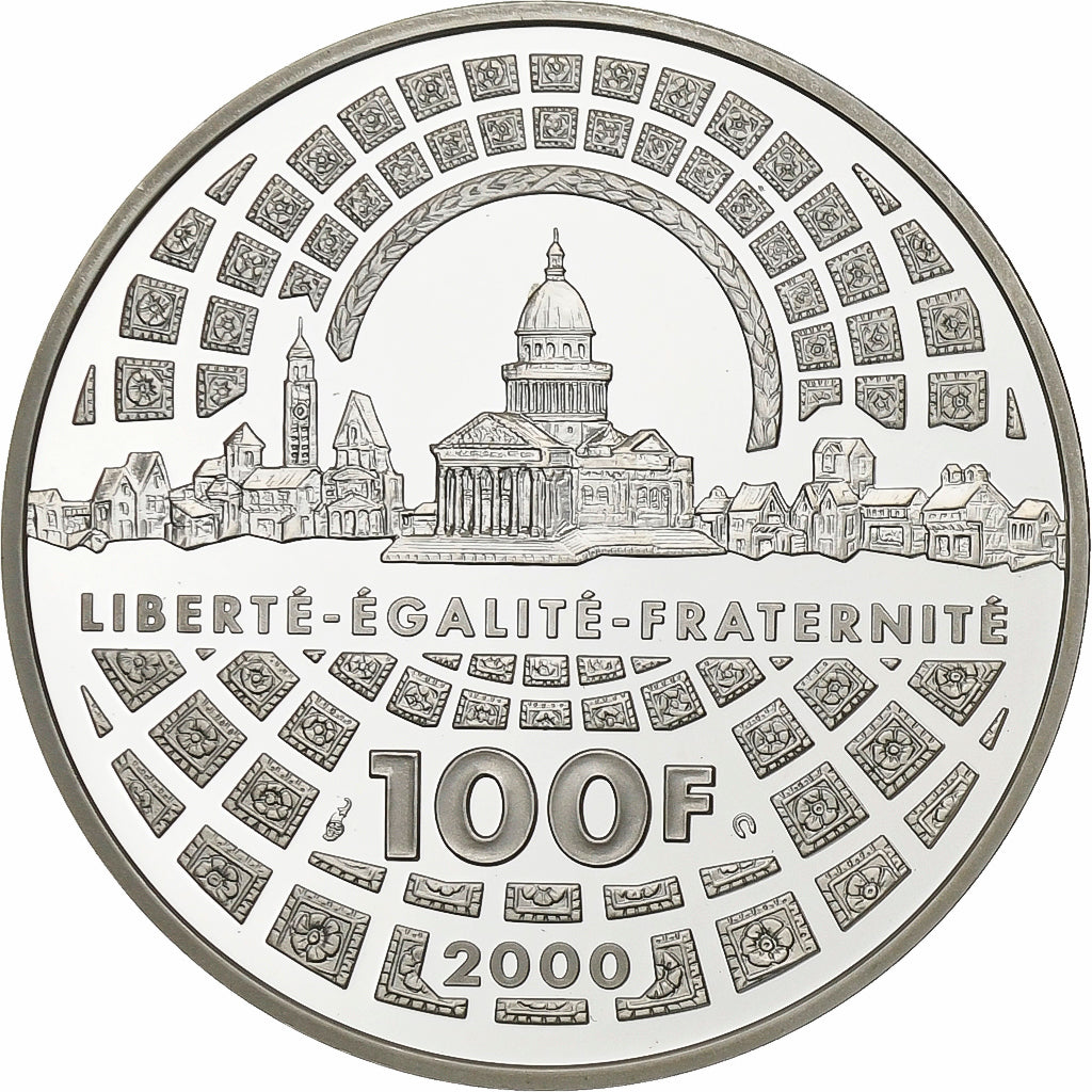 Francia, 100 Francs, Jacques - Germain Soufflot, 2000, Paris, Plata, SC, KM:1978