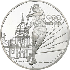 France, 100 Francs, Jeux Olympiques, Javelot, 1994, Paris, Silver, MS(63)