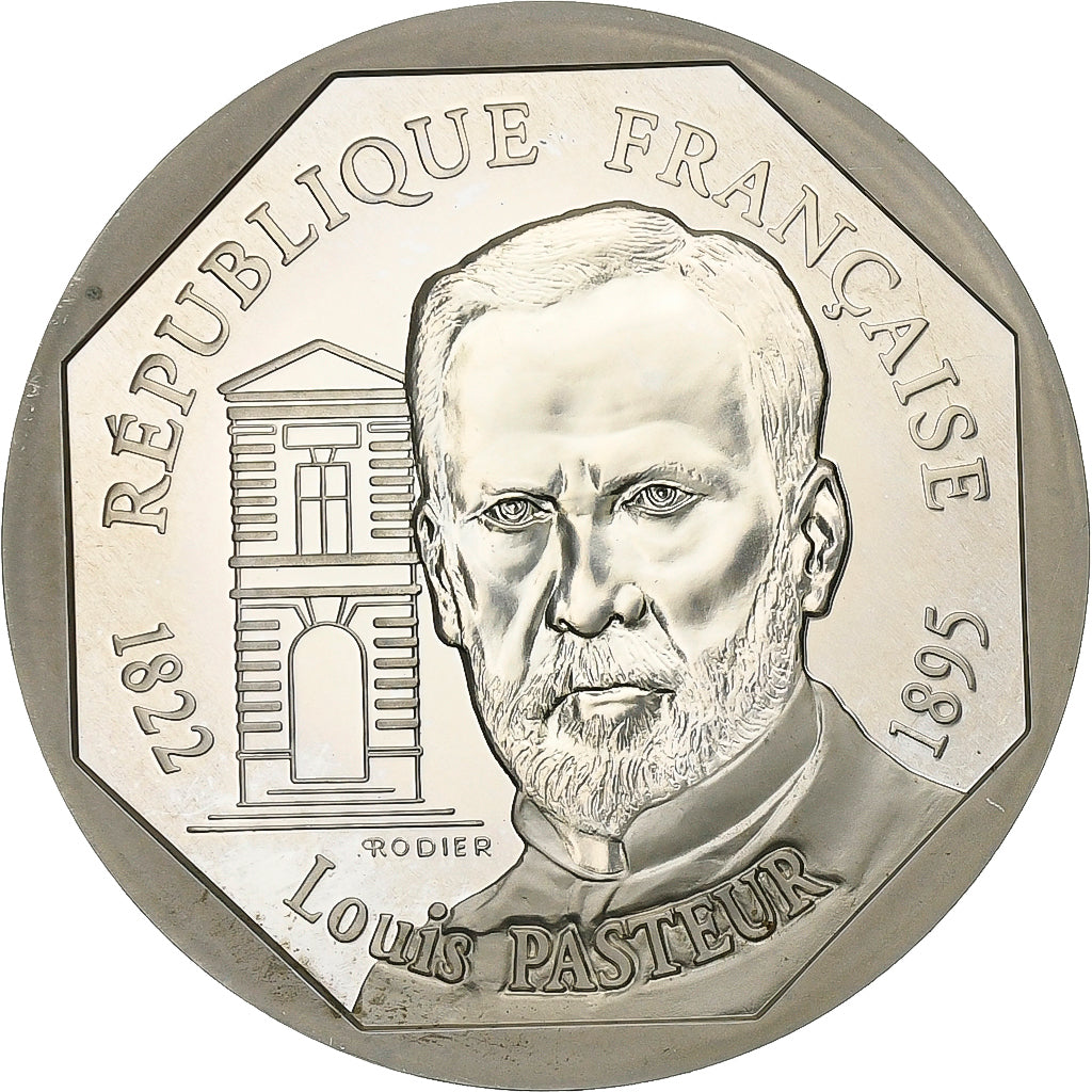 France, 100 Francs, Louis Pasteur, 1995, Paris, Silver, MS(63), KM:1134