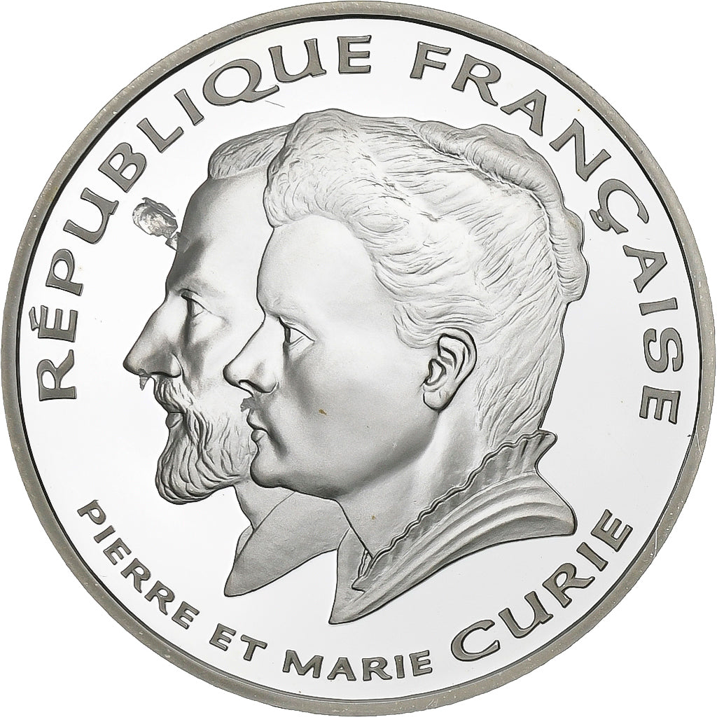 France, 100 Francs, Pierre et Marie Curie, 1997, Paris, Silver, MS(63), KM:1198