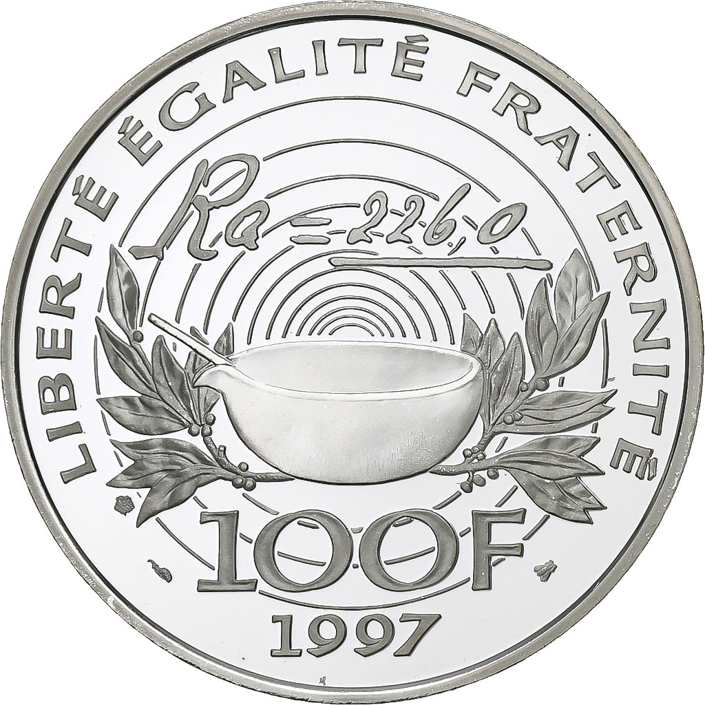 France, 100 Francs, Pierre et Marie Curie, 1997, Paris, Silver, MS(63), KM:1198