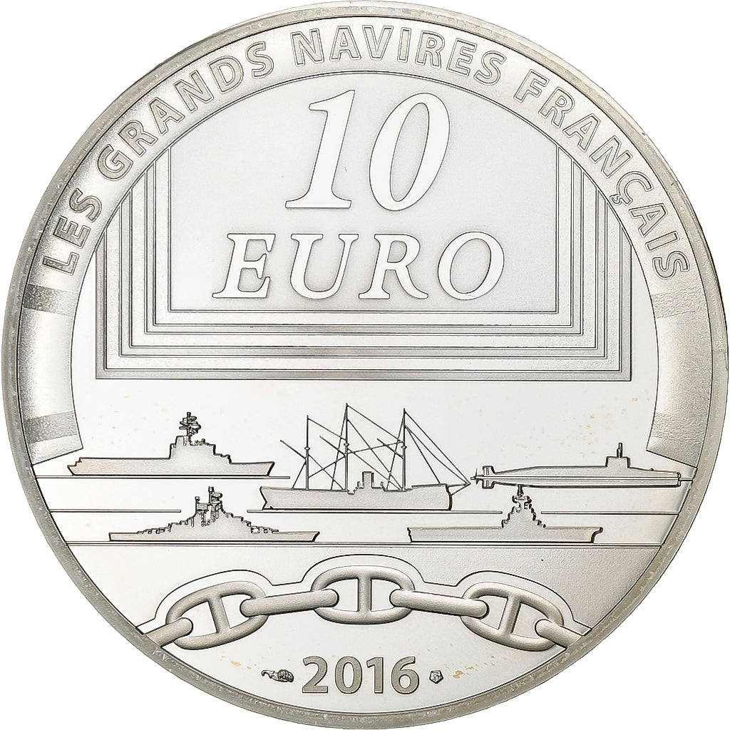 France, 10 Euro, Le Charles De Gaulle, 2016, Paris, Silver, MS(63)