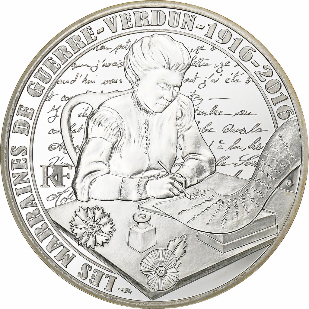 France, 10 Euro, Les Marraines de Guerre, Verdun, 2016, Paris, Silver, MS(63)