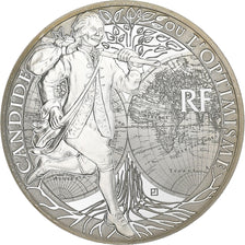 France, 10 Euro, Voltaire, Proof, 2014, Paris, Silver, MS(63), KM:2188